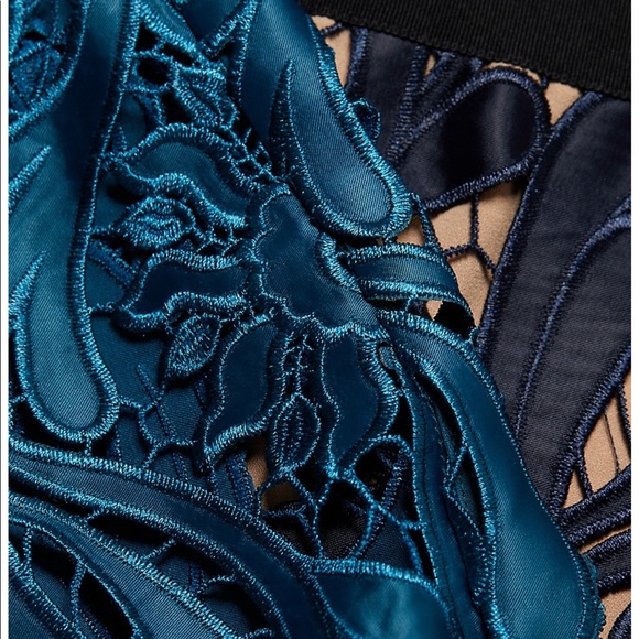 Self-Portrait Prairie Midi Dress in Blue Size 0 - Picture 3 of 14